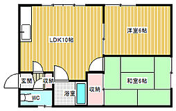 松本マンションA 2LDKの間取図画像