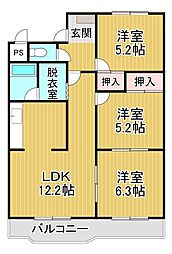 ファミールエステート 3LDKの間取図画像