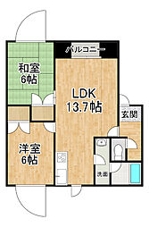 イーストヴィレッジ615 2LDKの間取図画像