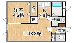 241Bラペル 1LDKの間取図画像