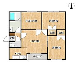 リトルフラッツ1st 3DKの間取図画像