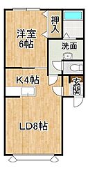 アピア2 1LDKの間取図画像