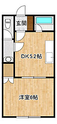 コートチェルシー 1DKの間取図画像