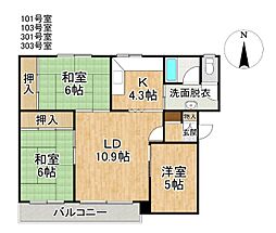 エスポワール 3LDKの間取図画像