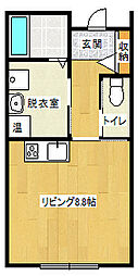 EST02 ワンルームの間取図画像