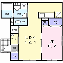 デーア・パラッツォ 1LDKの間取図画像