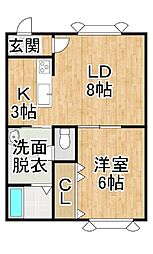 グラニータ 1LDKの間取図画像