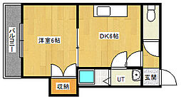 サンシャイン731 1DKの間取図画像