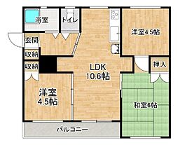 マンション五嶋 3LDKの間取図画像