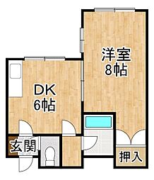 北央ビル 1DKの間取図画像