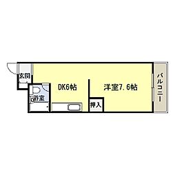 クローバーズマンション広和 1DKの間取図画像