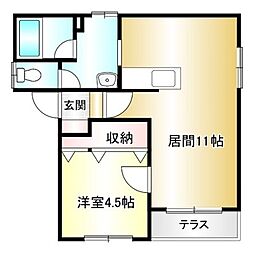 パリエ73 1LDKの間取図画像