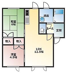 フレンテ 2LDKの間取図画像