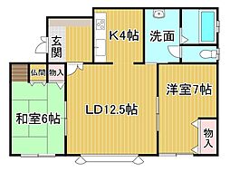 リバーサイドT.S 2LDKの間取図画像