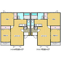 ヴィスタサ2 2LDKの間取図画像