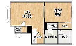 パルフェ高松1 1LDKの間取図画像