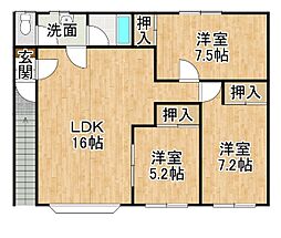 グランディス1 3LDKの間取図画像