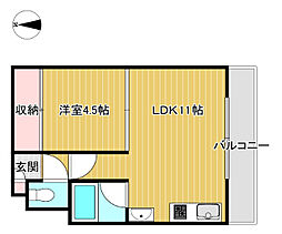 セノンハイツ 1LDKの間取図画像