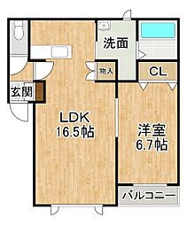 イーストガーデン 1LDKの間取図画像