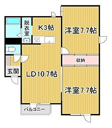 レジデンスマンワ6 2LDKの間取図画像