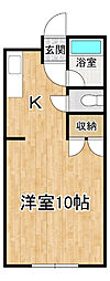 アーバン63 1Kの間取図画像