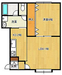 コーポさくら野 1LDKの間取図画像
