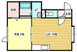 Leek 1LDKの間取図画像
