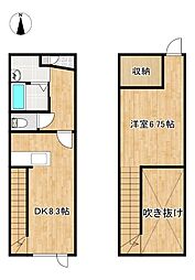 LandHuman 1LDKの間取図画像