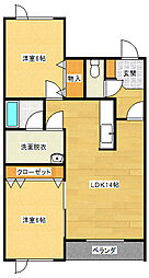 ストロベリーフィールズ・F2 2LDKの間取図画像