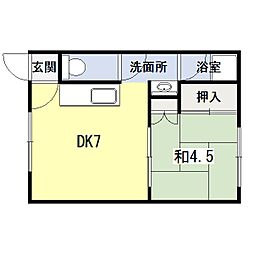 コスモハイツ 1DKの間取図画像