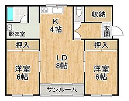 ドルフ10 2LDKの間取図画像