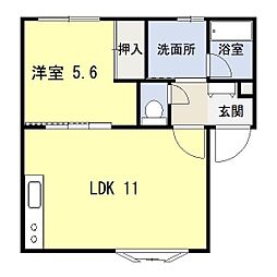 ファミーユ34 1LDKの間取図画像