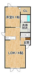 INFINITY 1LDKの間取図画像