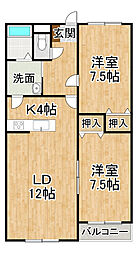 ラ・セマーナ 2LDKの間取図画像