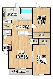 TOWN AK 09 2LDKの間取図画像