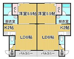 ルチル 1LDKの間取図画像