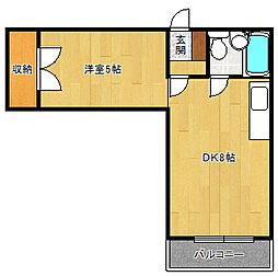 コーポ和か奈 1DKの間取図画像