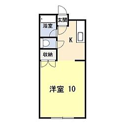 アーバン63 1Kの間取図画像