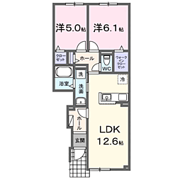 アウル フォレスト 2LDKの間取図画像