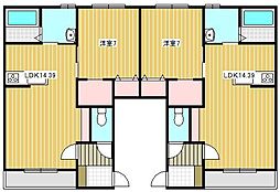 イーシヴ 1LDKの間取図画像