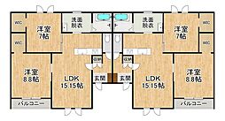 valhalla1 2LDKの間取図画像