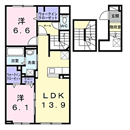 ソナーレII 2LDKの間取図画像