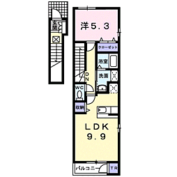 ミラージュ.A 1LDKの間取図画像