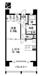 上前津ライズ 14階1LDKの間取り