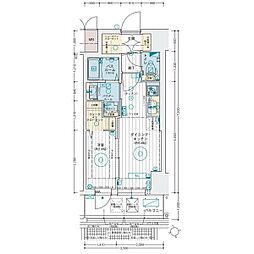 エステムコート名古屋葵 1DKの間取図画像