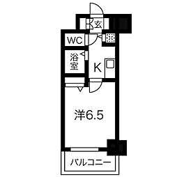 プレサンス新栄デコール 1Kの間取図画像