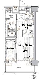 名古屋市熱田区沢下町マンション 1LDKの間取図画像