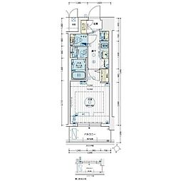 エステムコート名古屋新栄アクシス 1Kの間取図画像