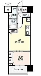 ザ・シンフォニア新栄 1LDKの間取図画像