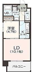 ヴィファーレ金山 1LDKの間取図画像